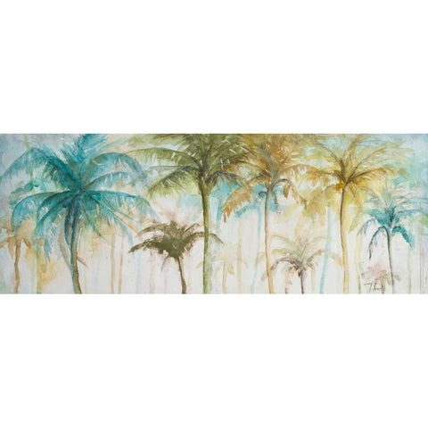 Watercolor Palms White Modern Wood Framed Art Print by Pinto, Patricia