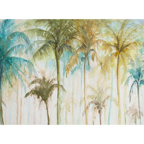 Watercolor Palms Black Modern Wood Framed Art Print by Pinto, Patricia