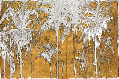 Luxe Palms II White Modern Wood Framed Art Print with Double Matting by Pinto, Patricia