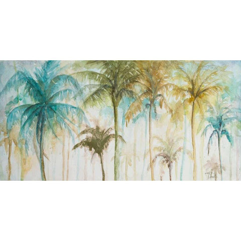 Watercolor Palms White Modern Wood Framed Art Print by Pinto, Patricia