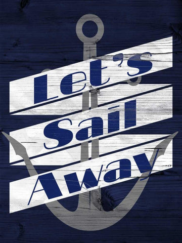 Lets Anchor I Black Ornate Wood Framed Art Print with Double Matting by SD Graphics Studio