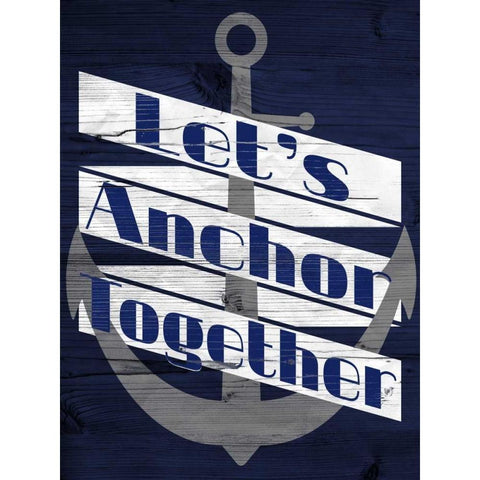 Lets Anchor II Gold Ornate Wood Framed Art Print with Double Matting by SD Graphics Studio