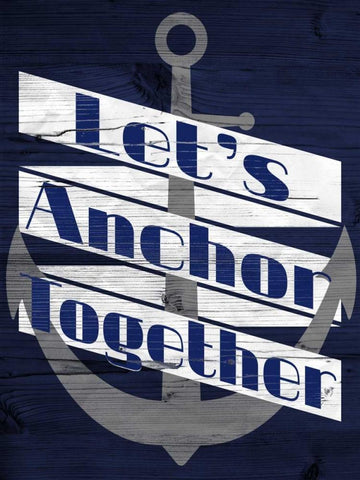 Lets Anchor II Black Ornate Wood Framed Art Print with Double Matting by SD Graphics Studio