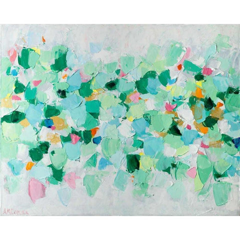 Pebbles Black Modern Wood Framed Art Print with Double Matting by Coolick, Ann Marie