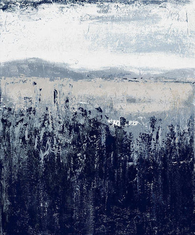 Indigo Contemporary I White Modern Wood Framed Art Print with Double Matting by Pinto, Patricia