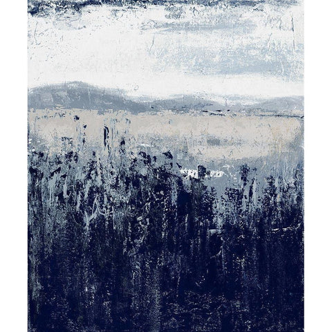 Indigo Contemporary I Gold Ornate Wood Framed Art Print with Double Matting by Pinto, Patricia