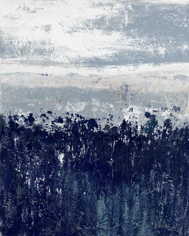 Indigo Contemporary II White Modern Wood Framed Art Print with Double Matting by Pinto, Patricia