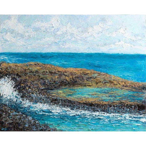 Conchi Pool Black Modern Wood Framed Art Print by Coolick, Ann Marie