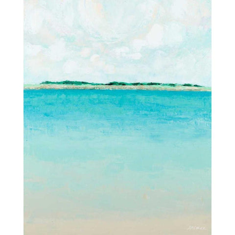 Baby Beach Black Modern Wood Framed Art Print by Coolick, Ann Marie