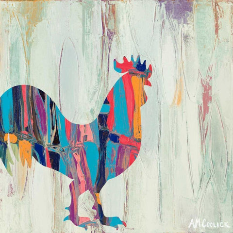Rhizome Rooster Black Modern Wood Framed Art Print by Coolick, Ann Marie