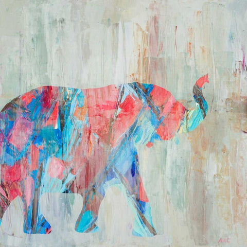 Rhizome Elephant Black Modern Wood Framed Art Print with Double Matting by Coolick, Ann Marie