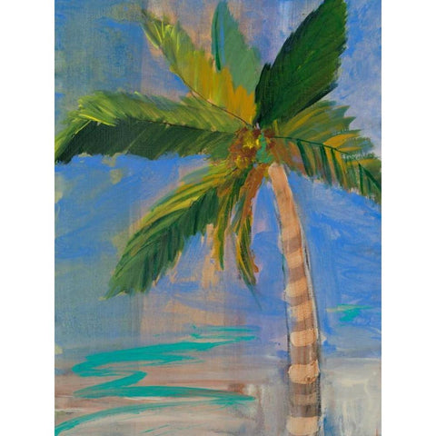 Tropical Palms I Black Modern Wood Framed Art Print with Double Matting by Maria, Robin
