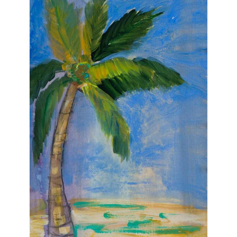 Tropical Palms II Black Modern Wood Framed Art Print with Double Matting by Maria, Robin