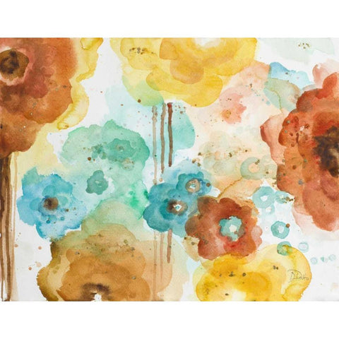 Mis Flores II Black Modern Wood Framed Art Print with Double Matting by Pinto, Patricia