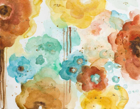 Mis Flores II White Modern Wood Framed Art Print with Double Matting by Pinto, Patricia