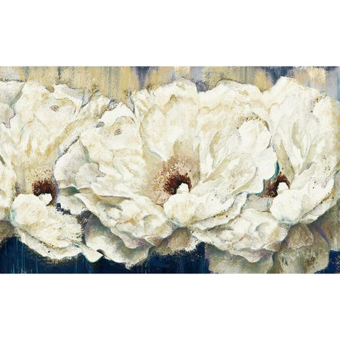 Zuzu Peony Rectangle Black Modern Wood Framed Art Print with Double Matting by Pinto, Patricia