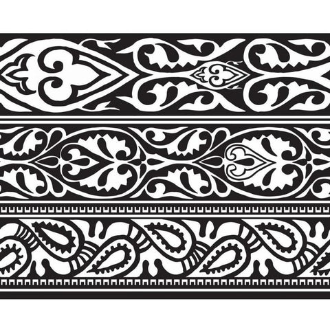 Arabic Design Black Modern Wood Framed Art Print by Biscardi, Nicholas