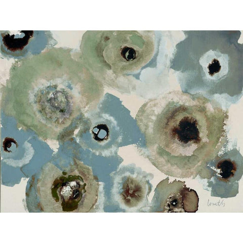 Blue Floral White Modern Wood Framed Art Print by Loreth, Lanie