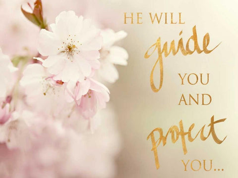 He Will Guide You Black Ornate Wood Framed Art Print with Double Matting by Gardner, Sarah