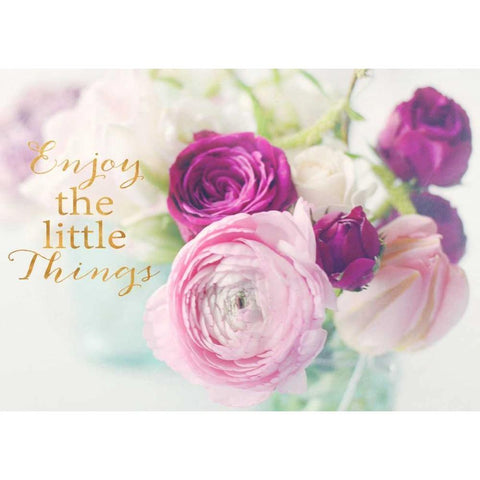 Enjoy the little things Gold Ornate Wood Framed Art Print with Double Matting by Gardner, Sarah