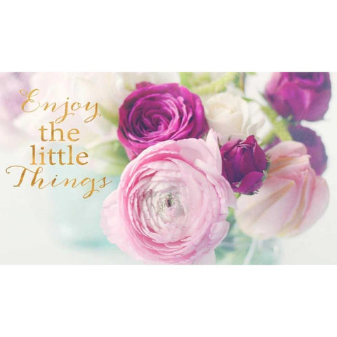 Enjoy the Little Things Gold Ornate Wood Framed Art Print with Double Matting by Gardner, Sarah