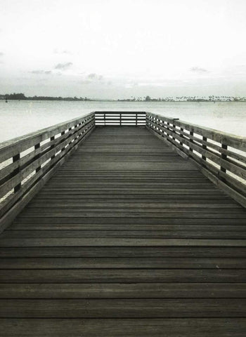 San Juan Pier White Modern Wood Framed Art Print with Double Matting by Saghini, Lisa Hill