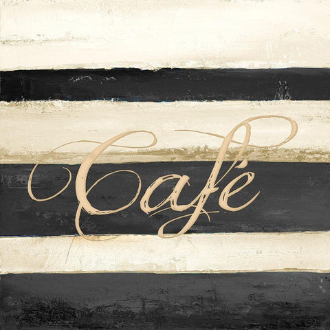 Cafe Black Modern Wood Framed Art Print with Double Matting by Pinto, Patricia