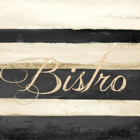 Bistro Black Ornate Wood Framed Art Print with Double Matting by Pinto, Patricia