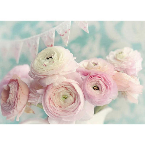 Ranunculus Party Black Modern Wood Framed Art Print by Gardner, Sarah