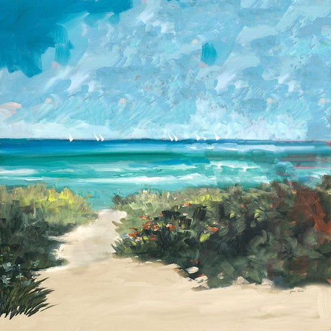 Oceanside I Black Modern Wood Framed Art Print with Double Matting by Slivka, Jane