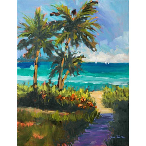Caribbean View II Black Modern Wood Framed Art Print by Slivka, Jane