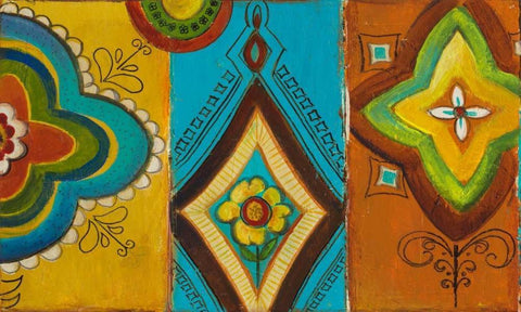 Quatrefoil Trio I Black Ornate Wood Framed Art Print with Double Matting by Pinto, Patricia