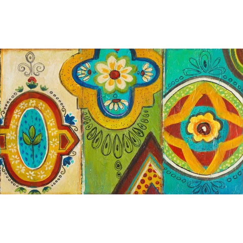 Quatrefoil Trio II Gold Ornate Wood Framed Art Print with Double Matting by Pinto, Patricia
