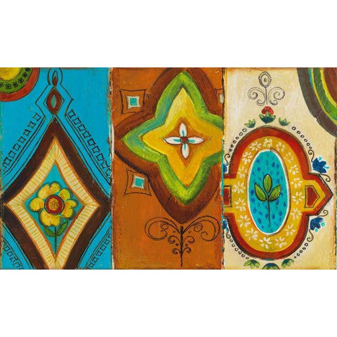 Quatrefoil Trio III Gold Ornate Wood Framed Art Print with Double Matting by Pinto, Patricia