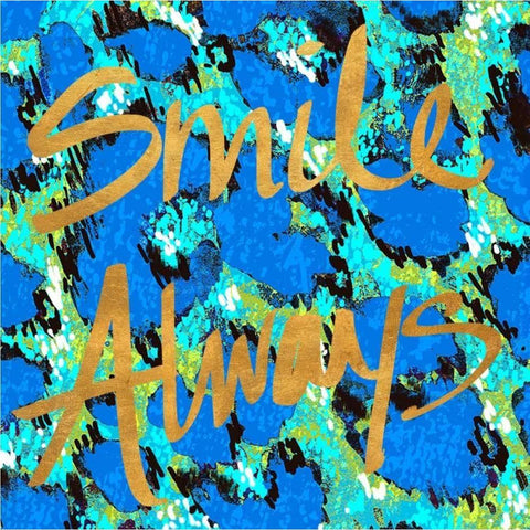 Smile Always White Modern Wood Framed Art Print by Biscardi, Nicholas