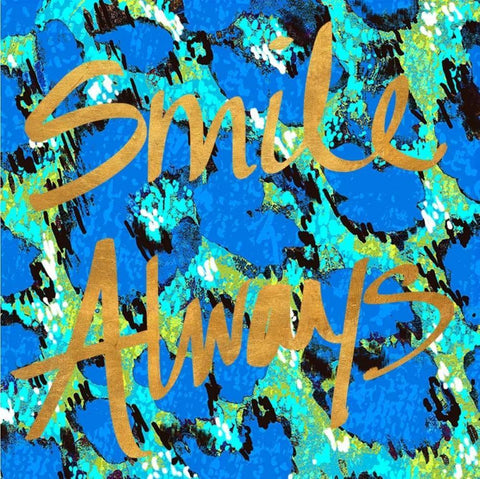 Smile Always White Modern Wood Framed Art Print with Double Matting by Biscardi, Nicholas