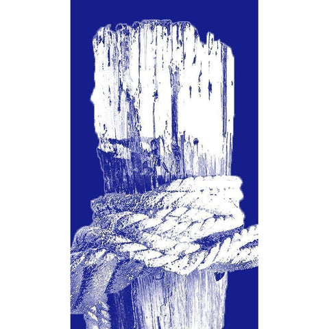 Indigo Pier Panel III White Modern Wood Framed Art Print by Bryant, Susan