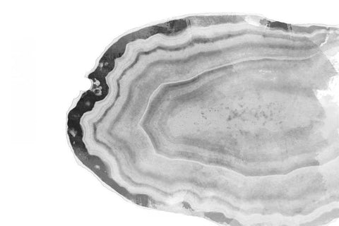 Watercolor BW Agate White Modern Wood Framed Art Print with Double Matting by Bryant, Susan