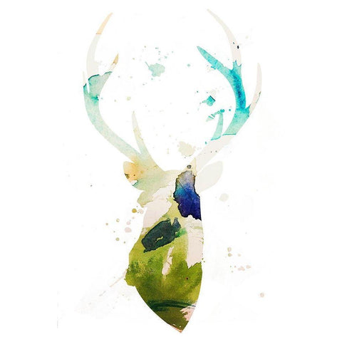 Youthful Deer I White Modern Wood Framed Art Print by Bryant, Susan