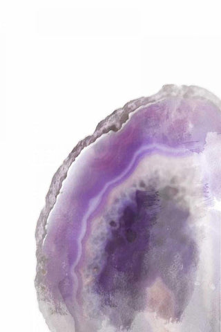 Purple Watercolor Agate Rectangle Black Ornate Wood Framed Art Print with Double Matting by Bryant, Susan