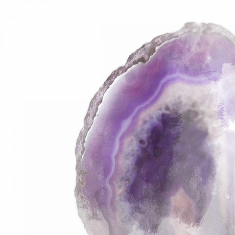 Purple Watercolor Agate Square Black Ornate Wood Framed Art Print with Double Matting by Bryant, Susan