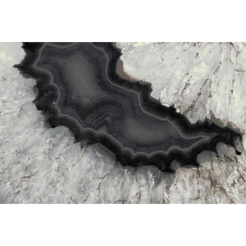 Dark Watercolor Agate Square Black Modern Wood Framed Art Print by Bryant, Susan