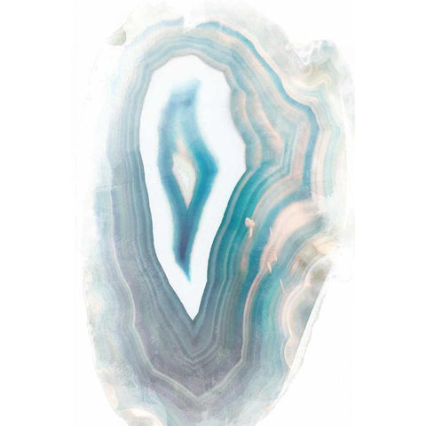 Blue Watercolor Agate Rectangle Black Modern Wood Framed Art Print with Double Matting by Bryant, Susan