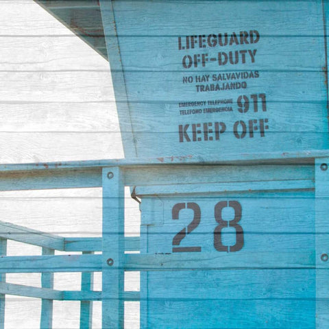 Life Guard Beach Shack White Modern Wood Framed Art Print by Bryant, Susan