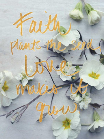 Faith Plants the Seed White Modern Wood Framed Art Print with Double Matting by Gardner, Sarah