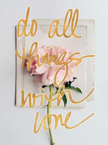 Do All Things with Love Black Ornate Wood Framed Art Print with Double Matting by Gardner, Sarah