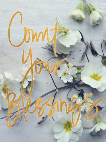 Count Your Blessings Black Ornate Wood Framed Art Print with Double Matting by Gardner, Sarah