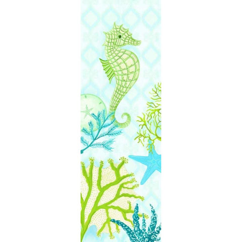 Seahorse Reef Panel I Black Modern Wood Framed Art Print by Metz, Andi