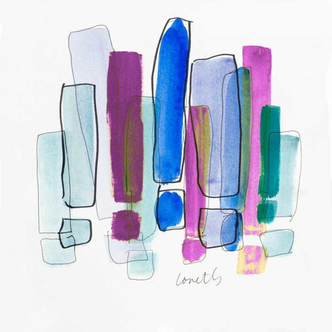 Exclamation II White Modern Wood Framed Art Print with Double Matting by Loreth, Lanie