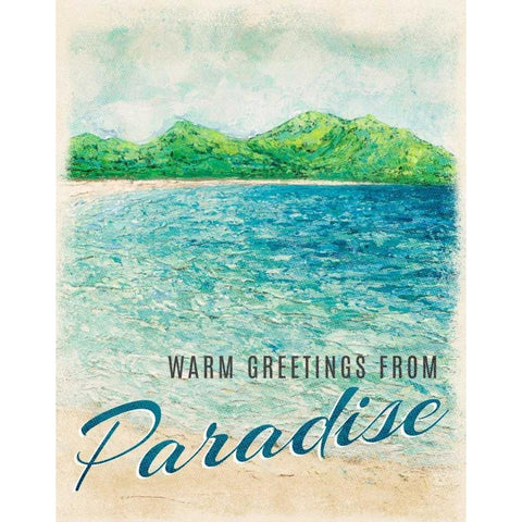 Greetings From Paradise Black Modern Wood Framed Art Print by Coolick, Ann Marie